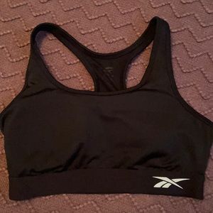 Reebok black sports bra